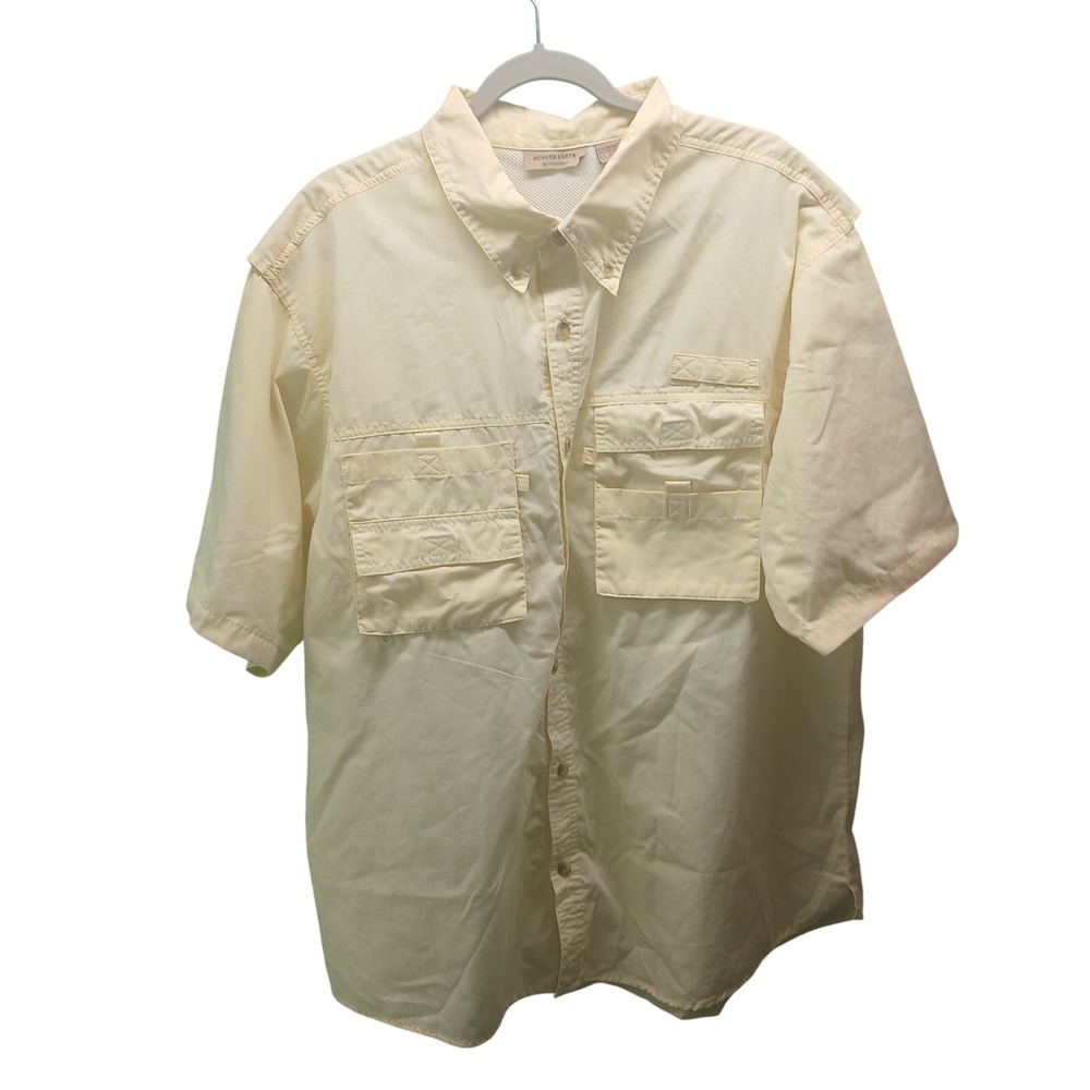 Rugged Earth Outfitters Mens Short Sleeve Utility Pocket Shirt Yellow‎ XL